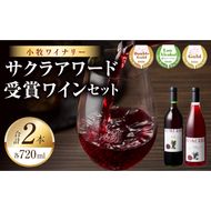 小牧ワイナリー　サクラアワード受賞ワイン2本セット（小牧産ぶどう100％使用） ［026A12］ サクラアワード受賞 ワイン 2本セット 赤ワイン 国産ワイン ヤマ・ソービニオン マスカット・ベーリーA 小牧産ぶどう 100％使用 フルーティー 芳醇 ソムリエ 飲みやすい 果皮 発酵 お取り寄せ 愛知県 小牧市 送料無料