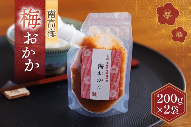 南高梅 梅おかか 200g×2袋 [春夏秋冬いっつもや 宮崎県 美郷町 31ab0137] ねり梅 和え物 簡単調理 便利 あっさり さっぱり 国産 セット 詰め合わせ 宮崎県産 常温 送料無料 贈答品 父の日 母の日 プレゼント ギフト 調味料 料理 調理 おかず 薬味 そうめん 素麺 フライ 揚げ 炒め 煮込み 普段使い 便利