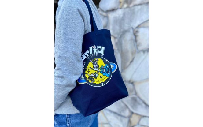 伊賀市 マンホール トートバッグ  ネイビー 【jnud0003】