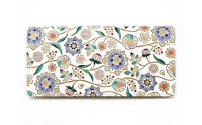 【文庫屋大関】束入れ ダリア＜コバルトブルー＞【皮革工芸品】 財布 お札 お札入れ 長財布 カード 小銭 牛革 手作り 日本製 墨田区 東京都