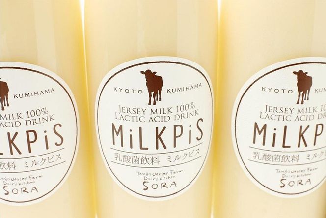 ジャージーミルクピス(500ml×4本セット)化粧箱入  ミルクピス 乳製品 丹後ジャージー牧場 ミルク工房そら ジャージー牛乳の美味しさ広がる 乳酸菌ドリンク 乳酸菌飲料　TJ00017