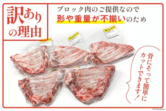豚肉 訳あり スペアリブ 骨付き 不揃い 6～8袋 計3.5kg [甲斐精肉店 宮崎県 美郷町 31as0105] 冷凍 小分け ブロック 真空パック 国産 宮崎 焼肉