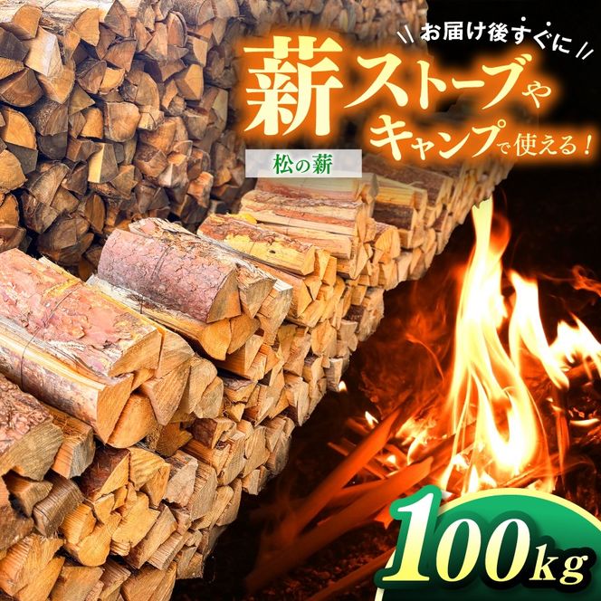 薪 信州産 松の薪 薪1箱 約20キロ×5箱 合計100キロ 薪長さ：35cm｜伊那 薪 松 キャンプ 伊那産 松の薪 暖かい アウトドア おすすめ ふるさと納税【049-05】