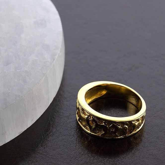 18金 リング レディース 馬 ゴールド 18k 指輪 幅広 太め イエローゴールドK18 お守り ホース 地金 ピンキーリング シンプル 人気 ジュエリー 250623hy200y SWAA318