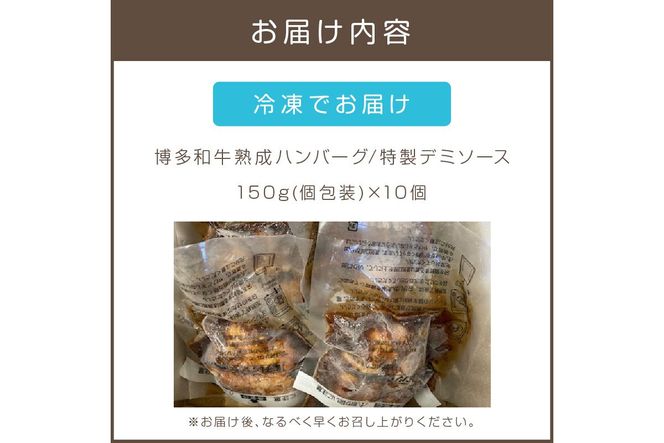 【A4-047】【レンジ対応！】博多和牛熟成ハンバーグ／特製デミソース (10個入り)