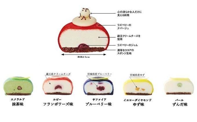 「水玉の陣」 - Gift Box 10 piece - ＆ Red Jewel レッドジュエル - Gift Box of 9 piece -セット　【スイーツ・レアチーズケーキ・ヨーグルト・濃厚・ホワイトチョコレート・クリームチーズ・ブルーベリー・ゆず・ずんだ・地元食材・フランボワーズ】 041009_CZ004