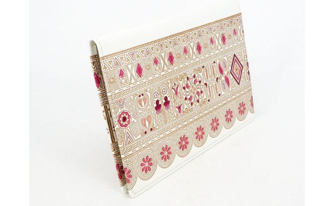 【文庫屋大関】パーソナルホルダー　アポロン＜ピンク＞【皮革工芸品】 民芸品 雑貨 日用品 文房具 革小物 牛革 ファイル ケース 