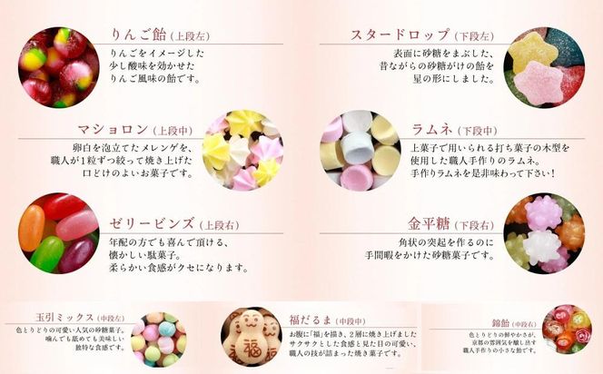 【京・月待庵】宝石箱 3段(おもちゃ、だるま、おかき)｜京都 老舗 駄菓子 人気セット［ あられ 金平糖 クッキー 可愛い おすすめ お菓子 和菓子 ギフト プレゼント 贈答 お取り寄せ 送料無料］ 261009_B-PK06