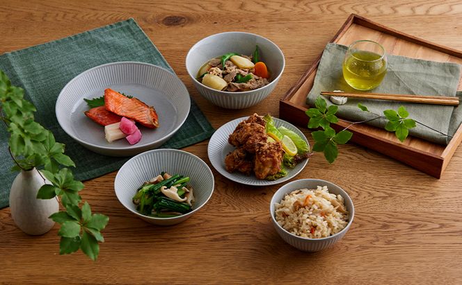食器 5点セット MNW-5S グレー 電子レンジ 食洗器対応 磁器 新生活 アイリスオーヤマ 食器セット 