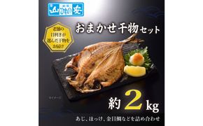 【 小田原 山安 】 おまかせ干物セット 約2kg 【 縞ほっけ開き干し 金目鯛開き干し 真あじ開き干し  さば半身干し かます開き干し 干物 大容量 詰合せ 神奈川県 小田原市 】 142069_BU013