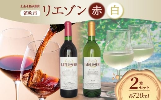 ワイン Liaison リエゾン 赤＆白 飲み比べ セット 720ml 各1本 計2本  フルボトル 甲州 甲斐ノワール メルロー ミディアム 辛口 やや甘口 日川中央葡萄酒 山梨県 笛吹市 177-7-17