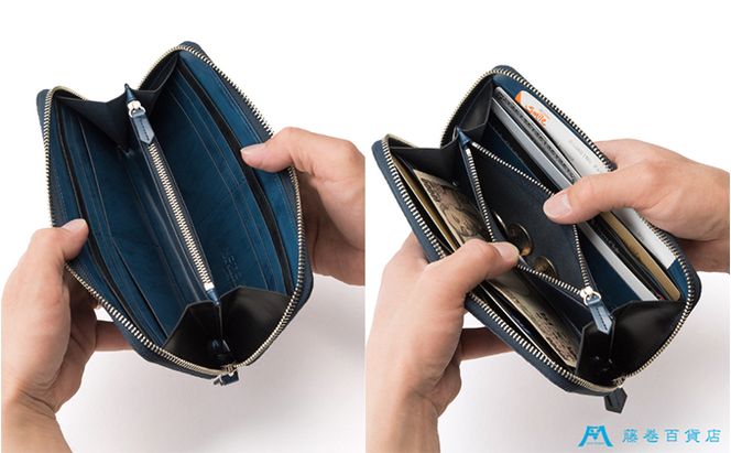 財布 二宮五郎商店 藤巻百貨店別注 アジログレイン ラウンドジップウォレット 皮 革製品 皮革製品 ファッション 小物 お札 小銭 カード ケース ウォレット　【 墨田区 】 ファッション小物 