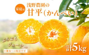 【先行予約】【数量限定】【家庭用】浅野農園の甘平（かんぺい）計5kg ※離島への配送不可（2027年2月中旬頃より順次発送予定）IKTAC027