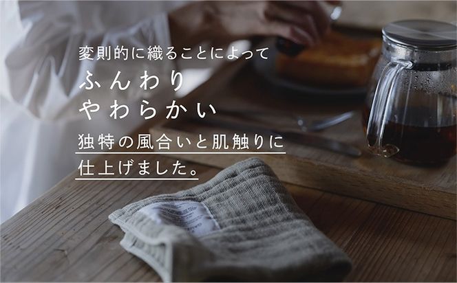 099H3957 SHINTO TOWEL「2.5重ガーゼ・ハンドタオル」（ベージュ）2枚セット オーガニックコットン100%