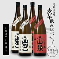 焼酎尾鈴山（山ねこ2本・山猿2本）各1800ml＞ K09_0037_3