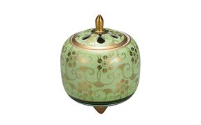 九谷焼 3.5号香炉/白粒鉄仙きみどり a05 工芸品 伝統品 仏具 お香 線香 リラックス プレゼント お祝い お返し お礼 日本製 おすすめ おしゃれ 