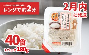 K1464C 【2月内発送】境町産こしひかり使用 低温製法米パックライス 180g×40個