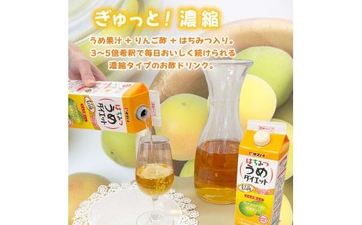 はちみつうめダイエット濃縮タイプ 500ml×12本 タマノイ酢 さっぱり梅風味 はちみつ入り 飲用アレンジや料理にも 日本製 お酢 | 梅酢ドリンク 濃縮 はちみつ梅ドリンク 梅ジュース 濃縮タイプ 梅シロップ 飲料用 梅ドリンク まとめ買い 健康管理 美容に嬉しいプロアントシアニジン（ポリフェノール）