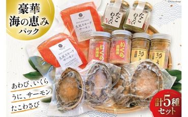 海鮮 詰め合わせ 豪華・海の恵みパック 5種×各2 [たみこの海パック 宮城県 南三陸町 30ae0027] 冷凍 アワビ 鮑 イクラ ウニ 雲丹 高級 希少 海鮮 セット 魚介類 パック