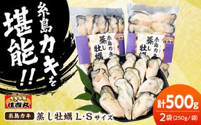 糸島カキ 蒸し牡蠣 Lサイズ・Sサイズ 500gセット 糸島市 / カキ小屋 住吉丸[ACJ017]