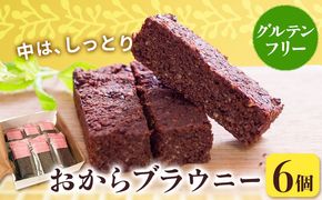 【CF】グルテンフリーのおからブラウニー 6個入りセット YUKIFOODデザインスタジオ《90日以内に出荷予定(土日祝除く)》焼き菓子 おから ブラウニー 小麦不使用 スイーツ デザート 徳島県 佐那河内村【配送不可地域あり】※離島---sanagouchi_yfs_1_6k---