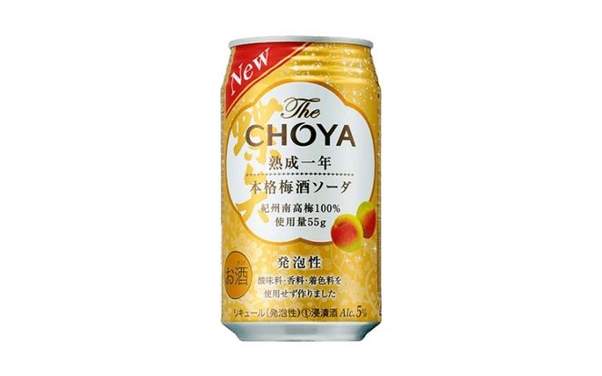 チョーヤ　TheCHOYA熟成一年本格梅酒ソーダ缶 350ml×24本 【igge0017】
