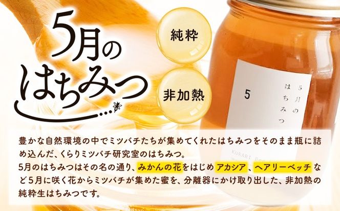 5月のはちみつ 540g KURARI くらりミツバチ研究室《90日以内に出荷予定(土日祝除く)》和歌山県 紀の川市 蜂蜜 ハチミツ 非加熱 純正生はちみつ トースト ヨーグルト---wsk_krrmhoney_90d_22_12000_1d---