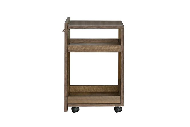 グラーデ 39 ストックカウンター BR【ブラウン 完成品 特殊鋼板 ストック収納 ワゴン 省スペース 作業台】(H062341)
