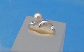 L-38伊勢志摩 あこや本真珠 リング（イルカ） ベビーパール