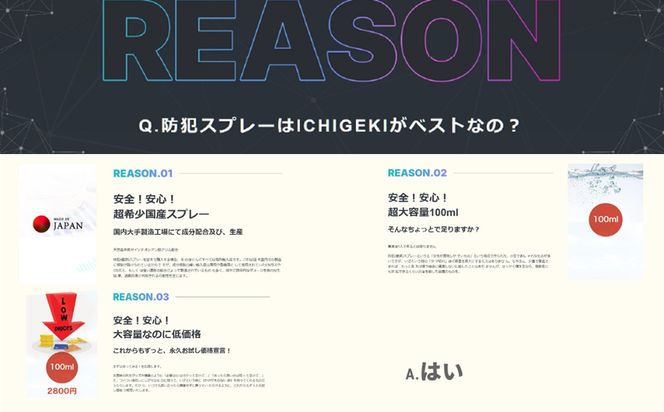 防犯スプレー ICHIGEKI ウイアール【防犯グッズ いちげき 護身 安全 安心 国産 防犯 対策 三重県 四日市市 四日市市ふるさと納税】