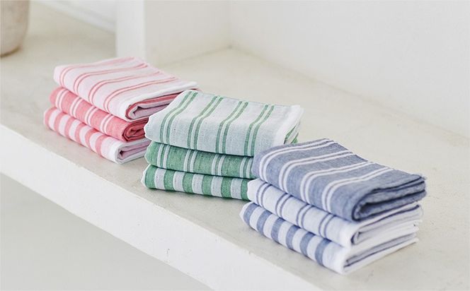 010B1791 神藤タオル「シマ・フェイスタオル」（シングル/フォレスト）3枚セット