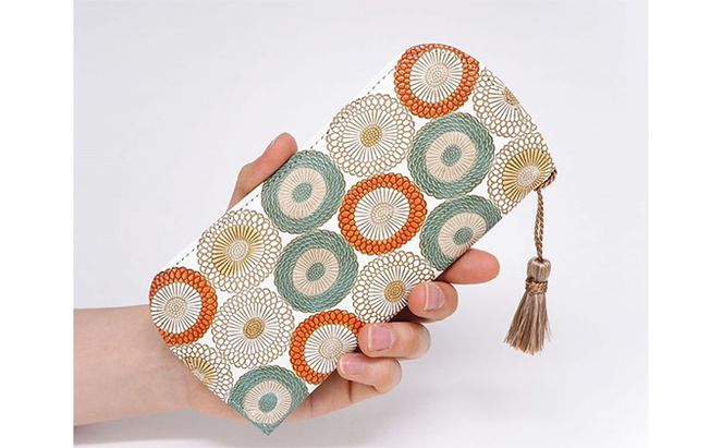 【文庫屋大関】メガネケース　笠菊＜若草＞【皮革工芸品】 ファッション小物 民芸品 