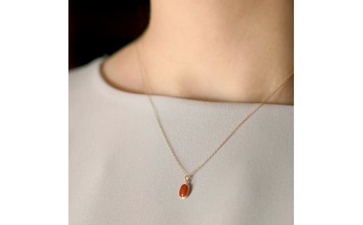 珊瑚 血赤珊瑚 ミニカボション ペンダント ネックレス K10イエローゴールド 天然サンゴ 一点物 アクセサリー 厄除け お守り クリスマス バレンタイン 誕生日プレゼント 記念日 ホワイトデー ジュエリー 大人可愛い ギフト さんご サンゴ 高知県室戸市