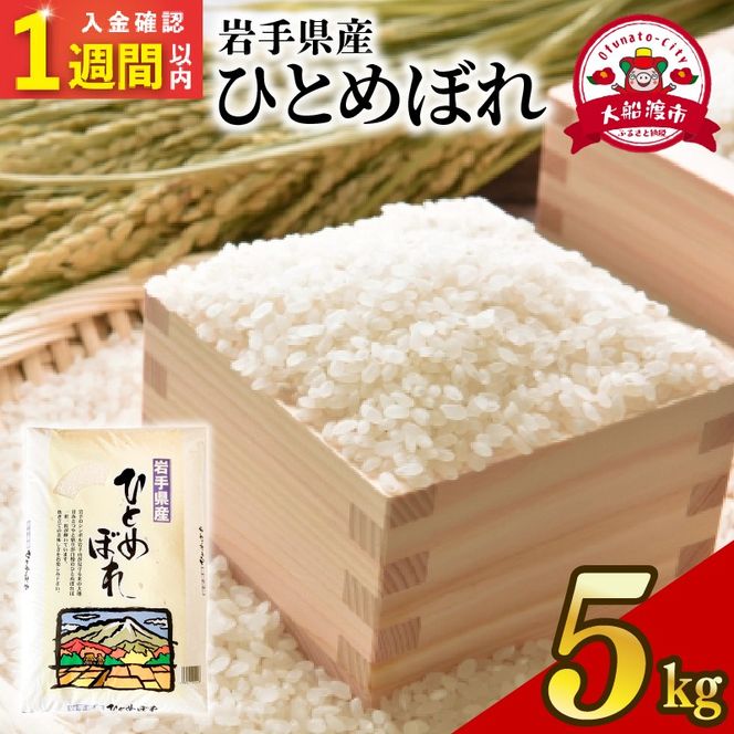 【スピード発送】 ひとめぼれ 5kg 岩手県産 米 白米 はくまい コメ rice ごはん 常温 常温保存 保存 農家 農作物 栄養 夕飯 大船渡 三陸 岩手県 国産