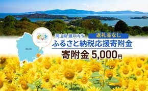 瀬戸内市への応援寄附（返礼品はありません）1口 5,000円 返礼品なし