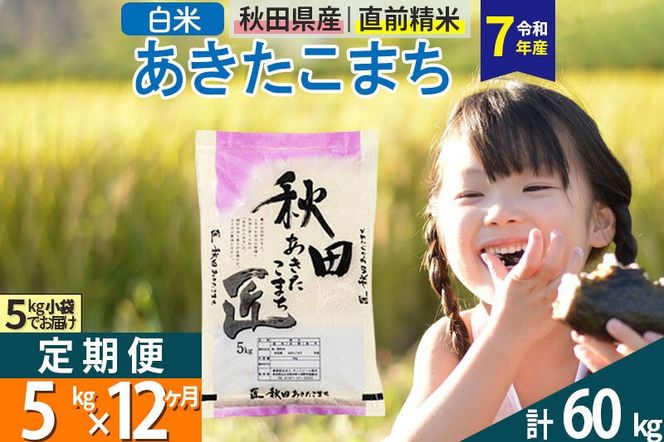 【白米】＜令和7年産＞ 《定期便12ヶ月》秋田県産 あきたこまち 5kg (5kg×1袋)×12回 5キロ お米 匠  [サンファーム西木 定期便 お米定期便 白米 あきたこまち ごはん 米 お米 精米5kg]|02_snk-010312s