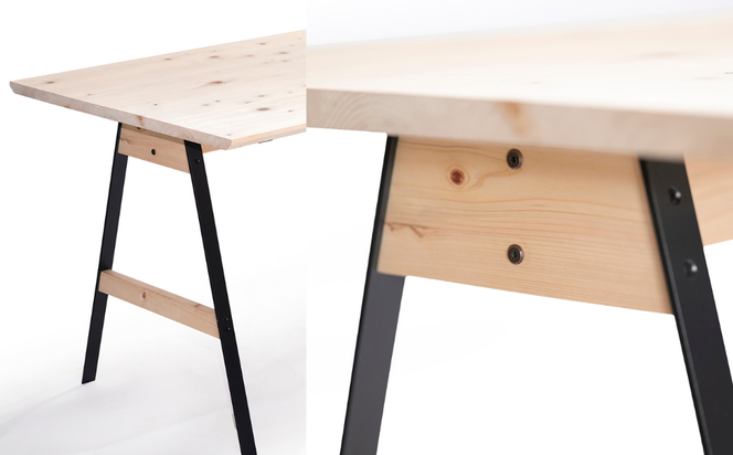 ダイニングテーブル 無垢材 ひのき kinari Table(キナリ テーブル) 【幅150cm×奥行75cm】 4人掛け 脚の色が選べる 白 or 黒 M-mo-A48A  【幅150cm×奥行75cm】