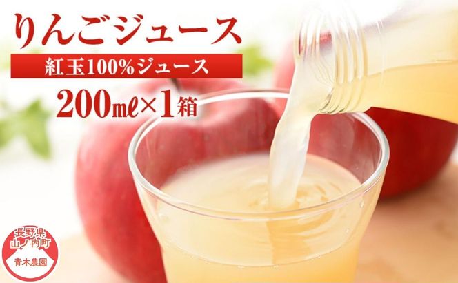 りんごジュース 紅玉ジュース200ｍｌ×1箱（20本入り）