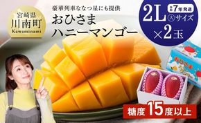 【令和7年発送】宮崎県産完熟マンゴー「おひさまハニーマンゴー」2L（大）×2玉 【 果物 フルーツ マンゴー 宮崎県産 完熟マンゴー みやざきマンゴー 先行予約 数量限定 期間限定 】[D03303]