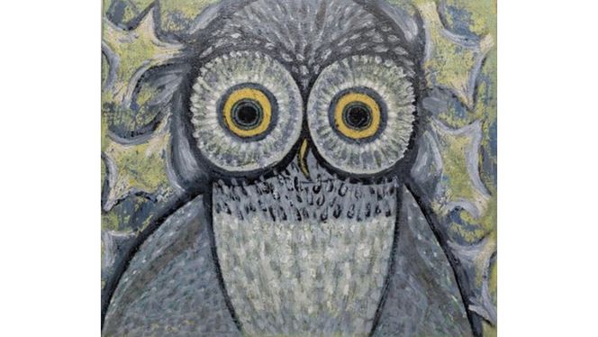 【 限定 1点 】ふくろう 絵画 絵 アート アトリエ 飛動庵 [BG78-NT]