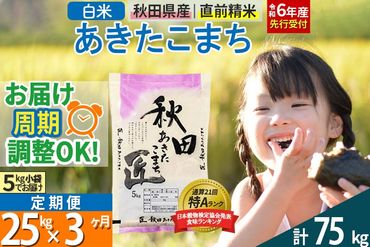 【白米】＜令和6年産 予約＞ 《定期便3ヶ月》秋田県産 あきたこまち 25kg (5kg×5袋)×3回 25キロ お米【お届け周期調整 隔月お届けも可】|02_snk-010903s