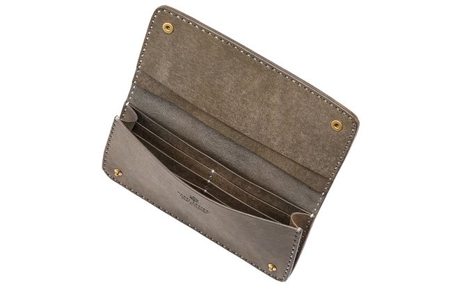 豊岡財布 haaki Leather ロングウォレット HLW305 / グリージオ / 長財布 薄型 財布 サイフ ブランド 小銭入れなし 牛皮革 プエブロレザー 革 メンズ レディース ハンドメイド 手作り 木和田正昭商店