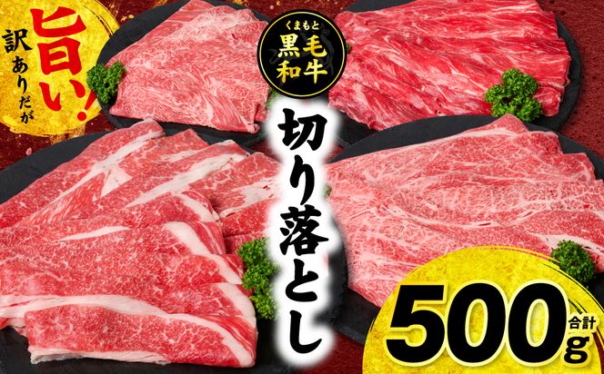 【訳あり】くまもと黒毛和牛 切り落とし 合計500g (250g×2パック) 牛肉 肉 和牛 黒毛和牛 ブランド牛 牛丼 肉じゃが  国産 訳あり 小分け 熊本県 八代市