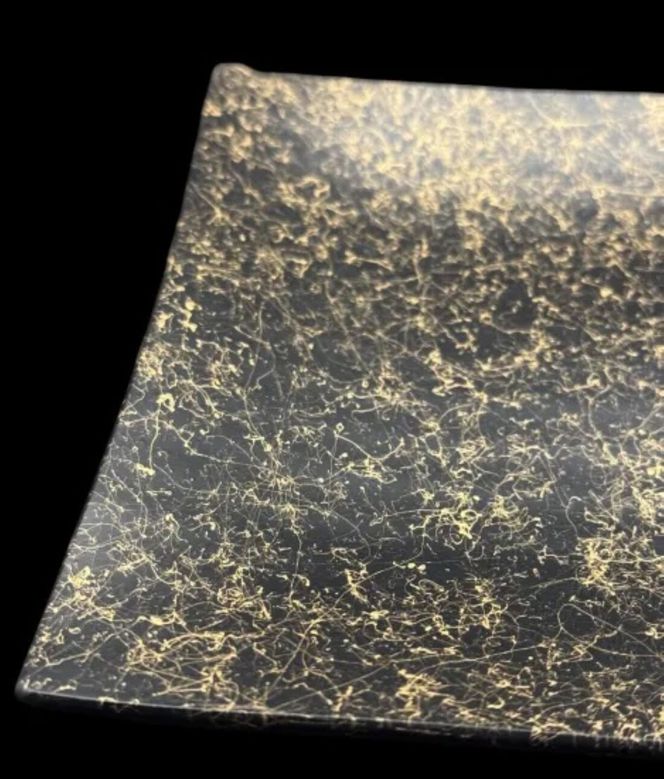 波スクエアプレート L 乱糸(マット仕上げ)漆黒［NF125］ 303446_CU90038VC04