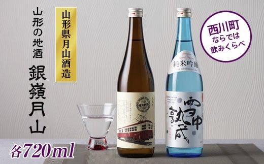 FYN6-588 山形の地酒【銀嶺月山】三山電気鉄道×雪中熟成 飲みくらべセット 720ml×2本 山形県 西川町