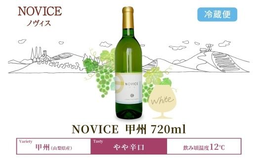 白ワイン NOVICEノヴィス 甲州 720ml×1本 フルボトル 日川中央葡萄酒 山梨県 笛吹市 177-7-12