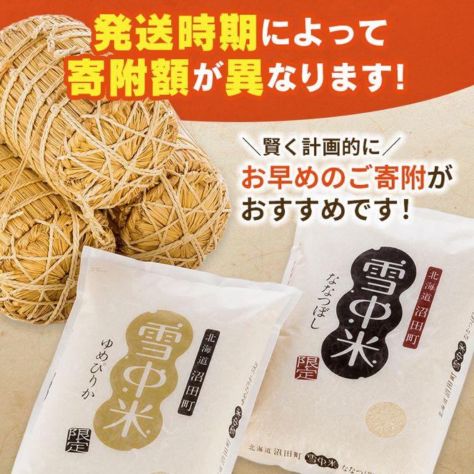 令和7年産 特Aランク米 ななつぼし 精米 10kg（5kg×2袋）【8月発送】 雪冷気 籾貯蔵 雪中米 北海道 nr-1444