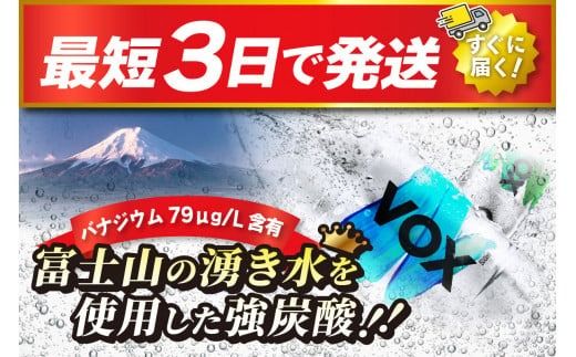 VOX バナジウム 強炭酸水 大容量 1L (1000ml) 15本 防災グッズ ストック 防災 備蓄 保存 山梨 富士吉田