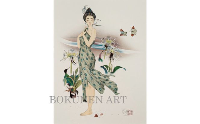 【名嘉睦稔】リトグラフ作品「浜木綿(ハマユウ)」