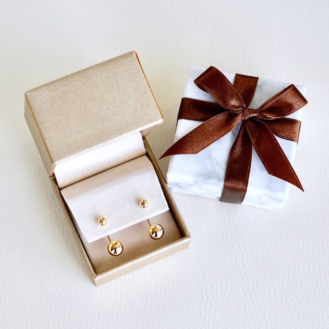 K18(18金) イエローゴールド おしゃれ 2way ボール ピアス 地金 (直径4mm7mm) 保証書付 M1011 242-031